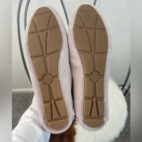UGG Flores Suede Leather Flat Loafer in Feather - Picture 8 of 9